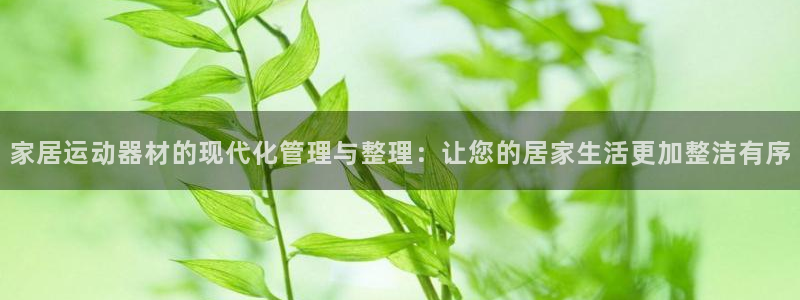 注册征途国际：家居运动器材的现代化管理与整理：让您的